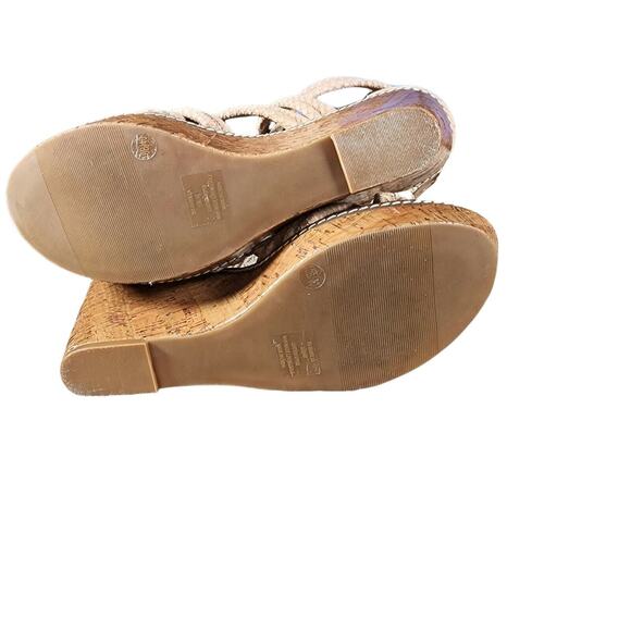 Sole Society Platform Wedge Heel Beige Strappy Sandals Womens 10B/EU40 Shoes EUC - Picture 8 of 11
